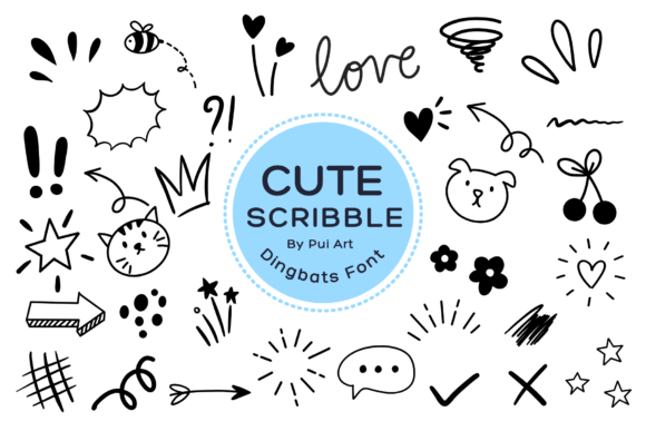 Cute Scribble Doodle Font for Editorial Design