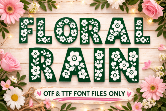 Floral Rain: A Delicate Display Font for Digital Design